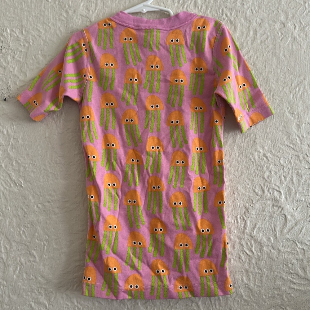 Hanna Andersson Print Short John Top Julie Jellyfish Pink Orange Green 10